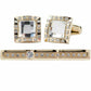 Vittorio Vico Gold Rhinestone Cufflinks & Tie Bar Set - CR-038 - Classy Cufflinks