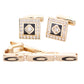 Vittorio Vico Gold Rhinestone Cufflinks & Tie Bar Set - CR-048 - Classy Cufflinks