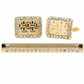 Vittorio Vico Gold Rhinestone Cufflinks & Tie Bar Set - CR-075 - Classy Cufflinks