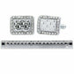 Vittorio Vico Silver Rhinestone Cufflinks & Tie Bar Set - CR-076 - Classy Cufflinks