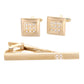 Vittorio Vico Gold Rhinestone Cufflinks & Tie Bar Set - CR-086 - Classy Cufflinks