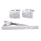 Vittorio Vico Silver Rhinestone Cufflinks & Tie Bar Set - CR-090 - Classy Cufflinks