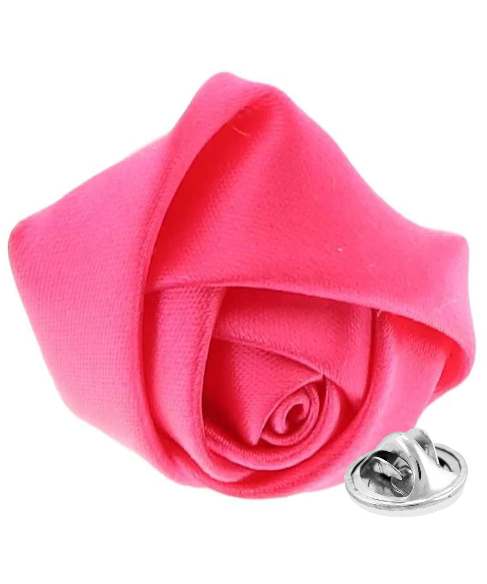 Vittorio Vico Unisex Satin Rose Bud Flower Lapel Pin