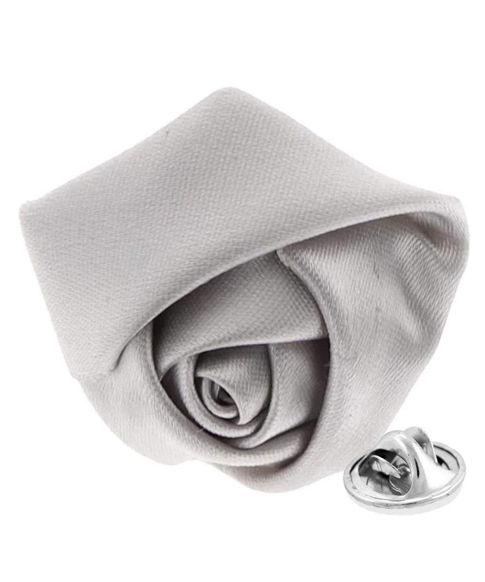 Vittorio Vico Unisex Satin Rose Bud Flower Lapel Pin