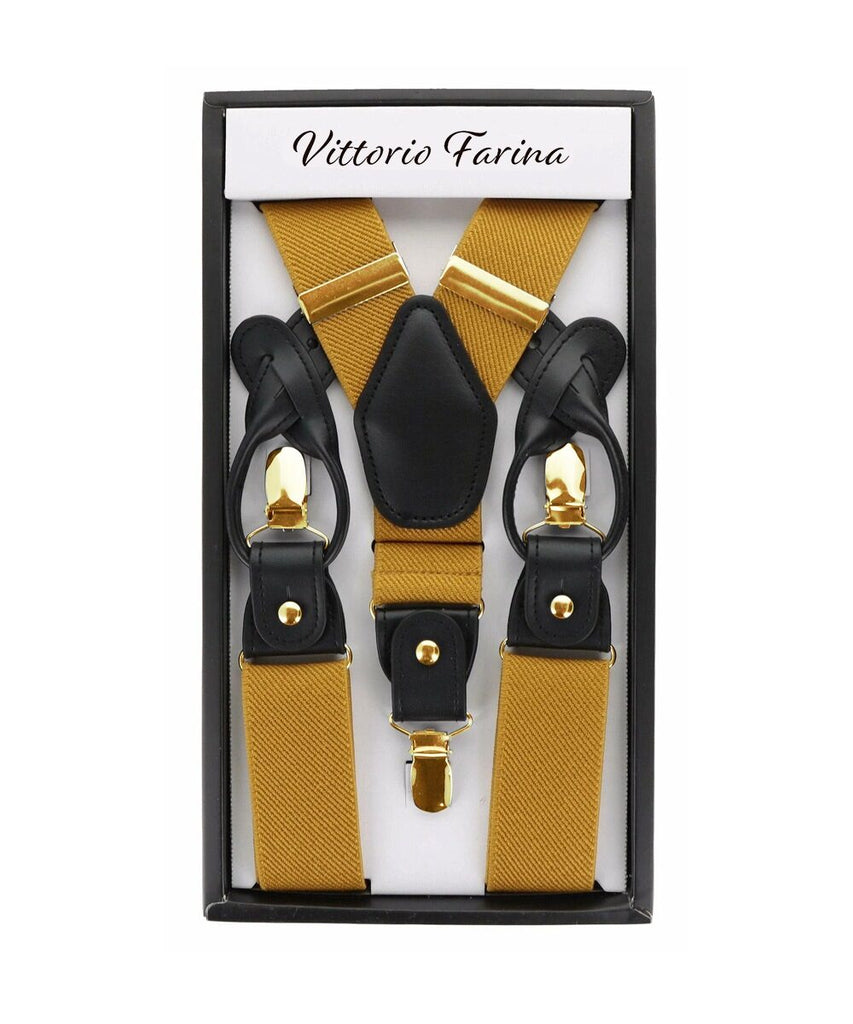 Vittorio Farina Men's Convertible Suspender in Gift Box: 70% Polyester & 30% Elastomer