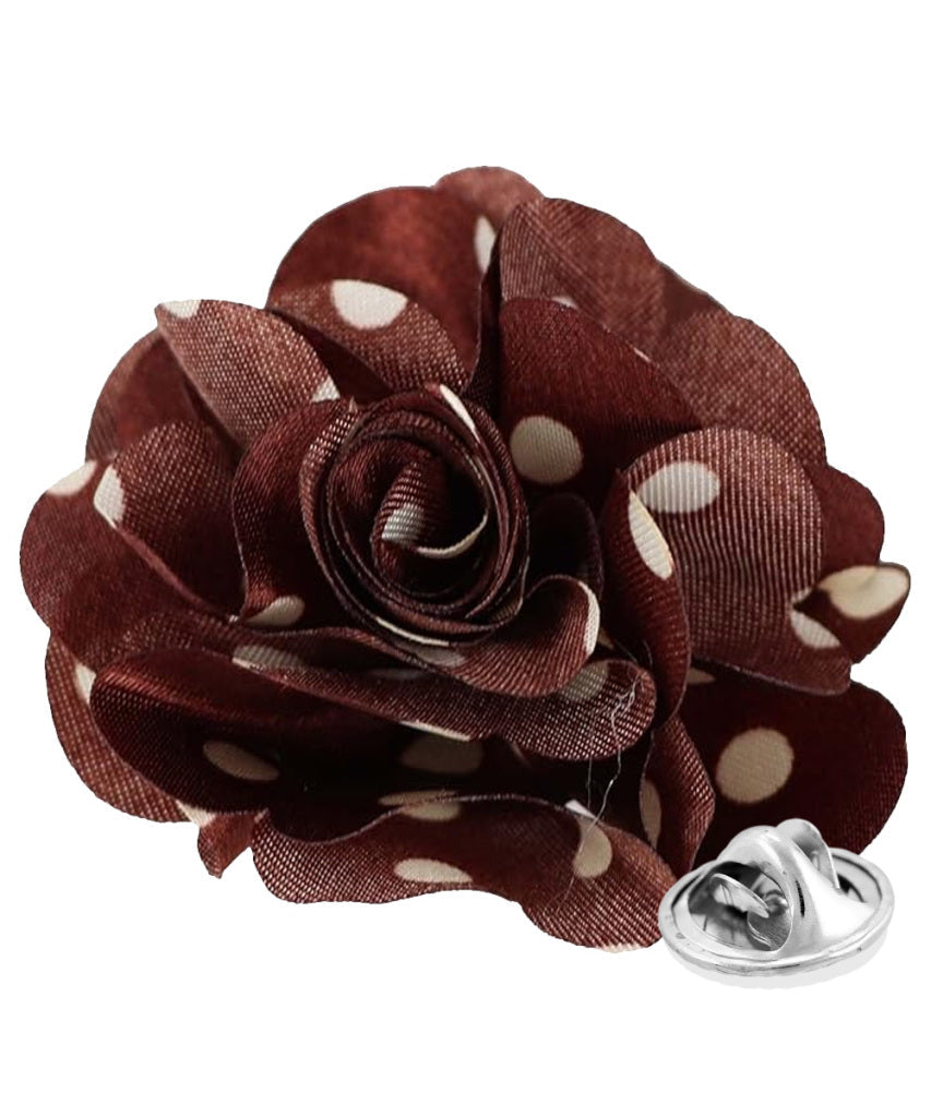 Vittorio Vico Unisex Polka Dot Flower Lapel Pin