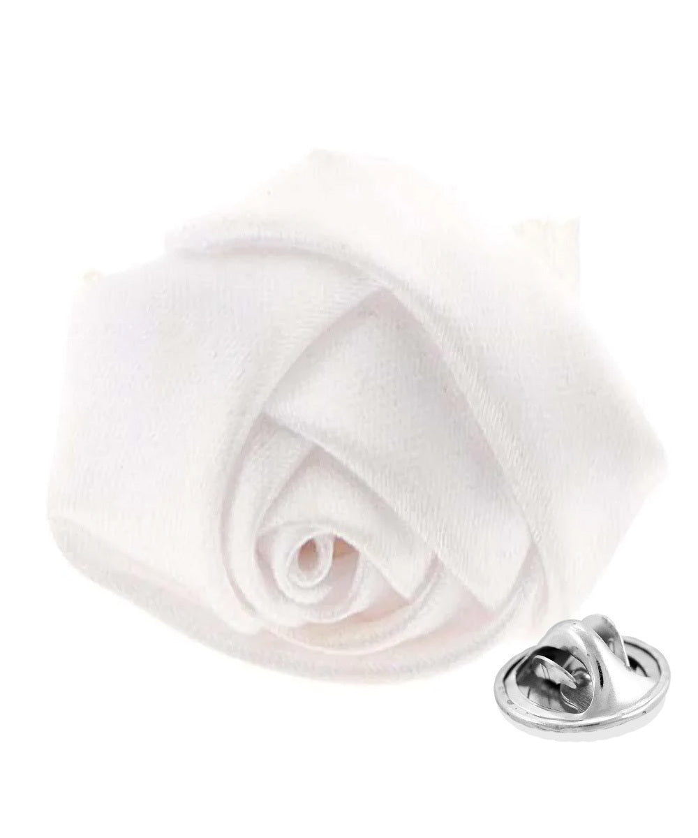 Vittorio Vico Unisex Satin Rose Bud Flower Lapel Pin