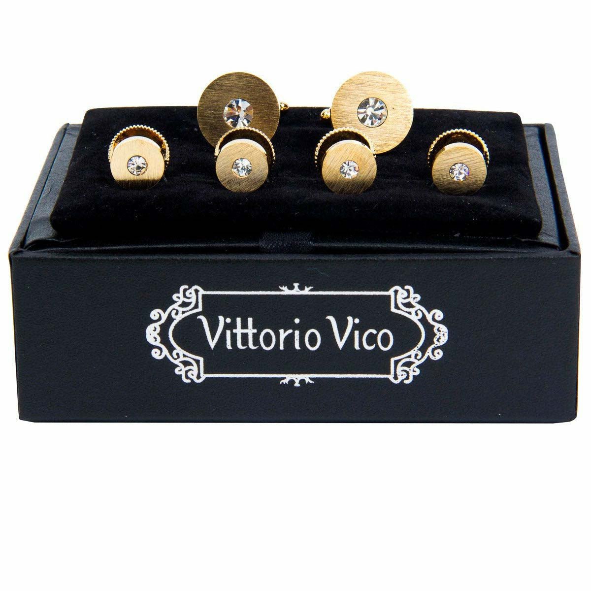 Vittorio Vico Men's Gold Cufflink & Stud Sets in Gift Box