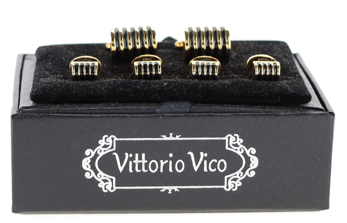 Vittorio Vico Men's Gold Cufflink & Stud Sets in Gift Box