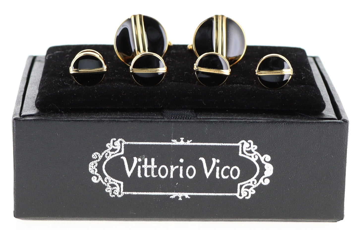 Vittorio Vico Men's Gold Cufflink & Stud Sets in Gift Box