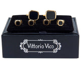 Vittorio Vico Men's Gold Cufflink & Stud Sets in Gift Box