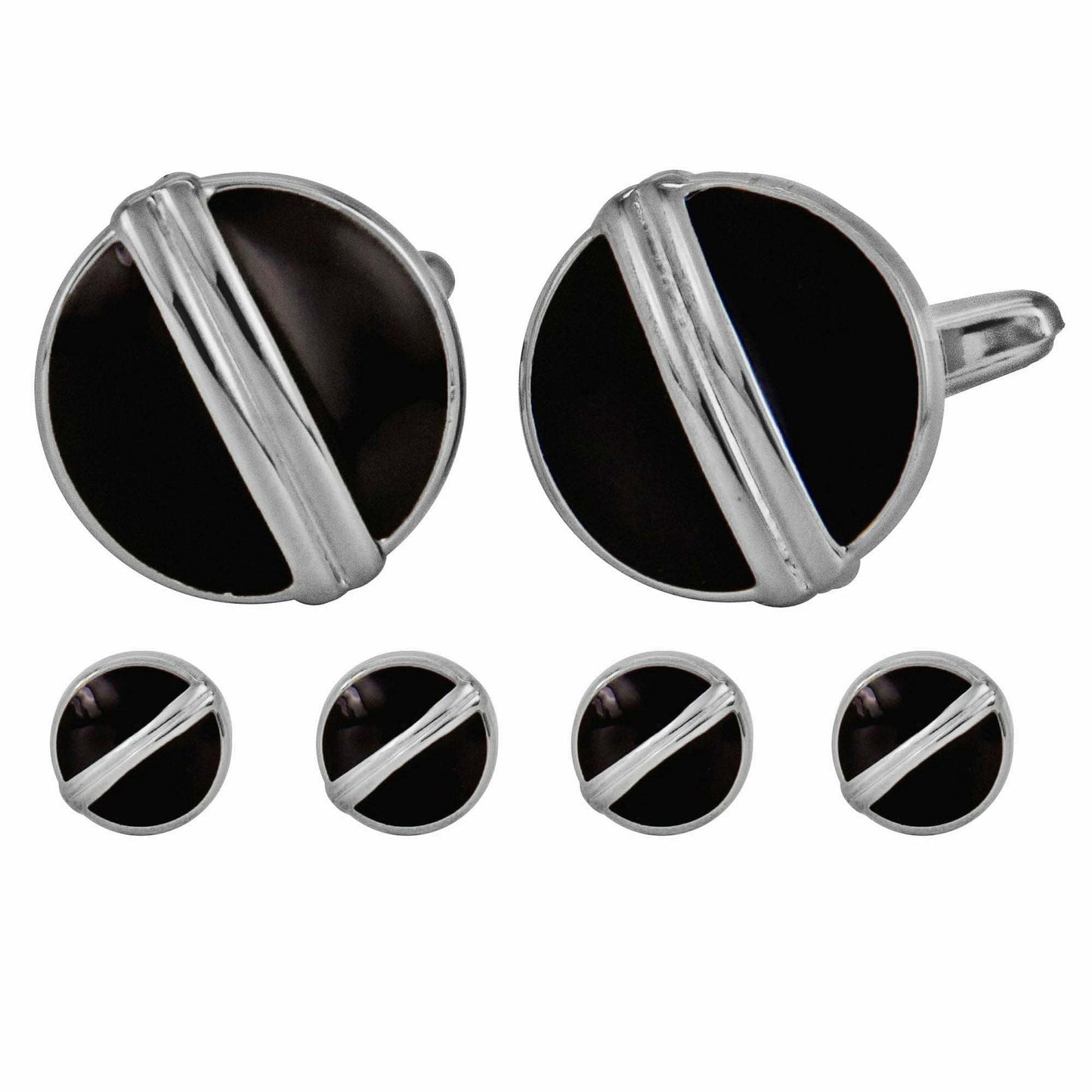 Vittorio Vico Men's Silver Cufflinks & Stud Sets in Gift Box