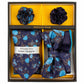 Vittorio Farina Men's Design Necktie, Bow Tie, Pocket Squares and Flower Lapel Pin in a Gfit Box