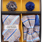 Vittorio Farina Men's Design Necktie, Bow Tie, Pocket Squares and Flower Lapel Pin in a Gfit Box