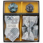 Vittorio Farina Men's Design Necktie, Bow Tie, Pocket Squares and Flower Lapel Pin in a Gfit Box