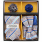 Vittorio Farina Men's Design Necktie, Bow Tie, Pocket Squares and Flower Lapel Pin in a Gfit Box