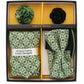 Vittorio Farina Men's Design Necktie, Bow Tie, Pocket Squares and Flower Lapel Pin in a Gfit Box