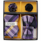 Vittorio Farina Men's Design Necktie, Bow Tie, Pocket Squares and Flower Lapel Pin in a Gfit Box