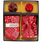 Vittorio Farina Men's Design Necktie, Bow Tie, Pocket Squares and Flower Lapel Pin in a Gfit Box