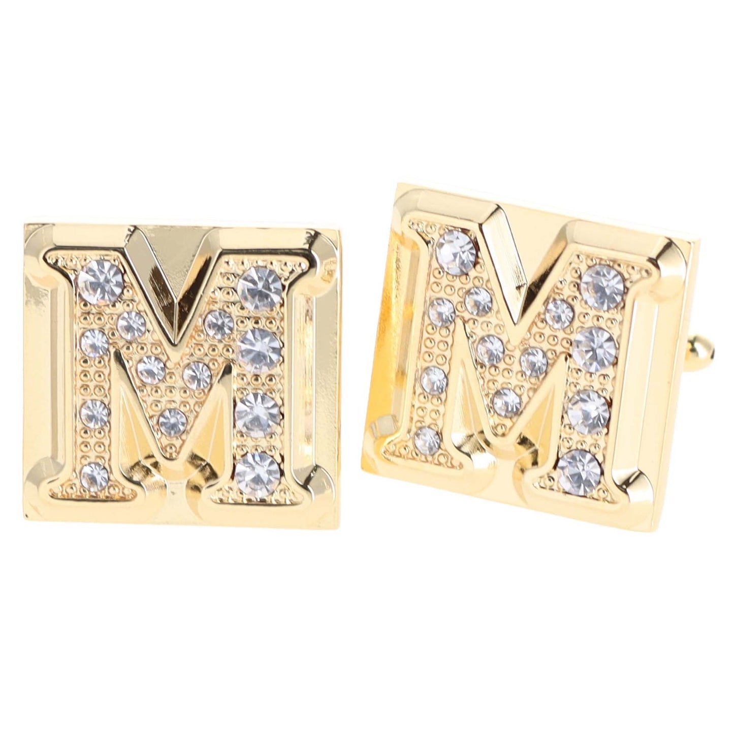 Vittorio Vico Rhinestone Initial Cufflinks in Gift Box