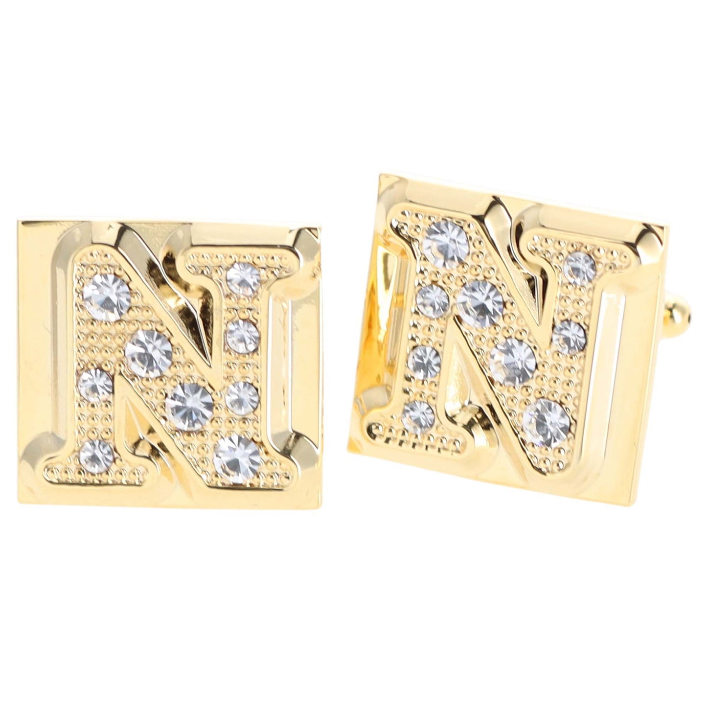 Vittorio Vico Rhinestone Initial Cufflinks in Gift Box