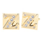 Vittorio Vico Rhinestone Initial Cufflinks in Gift Box