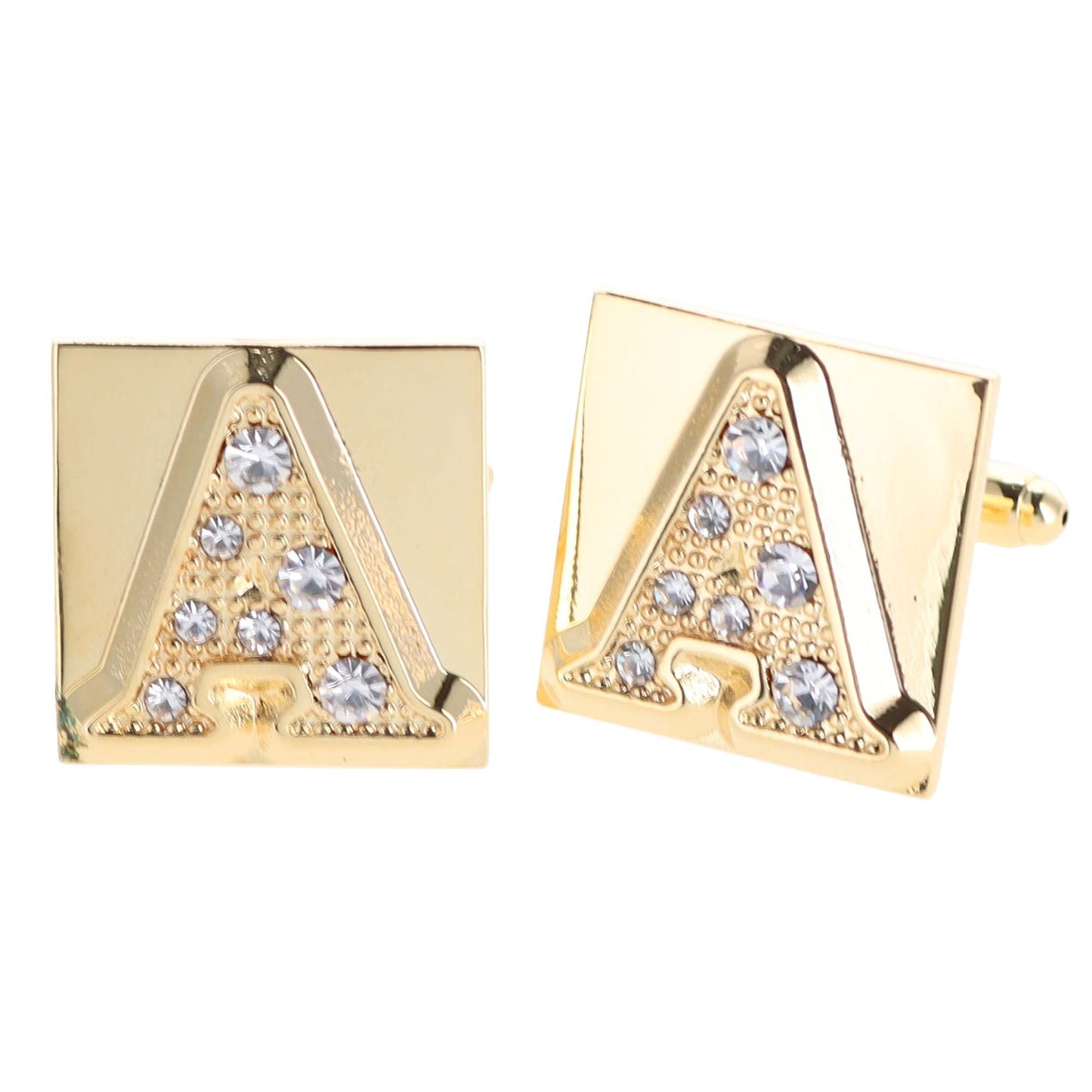 Vittorio Vico Rhinestone Initial Cufflinks in Gift Box