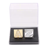 Vittorio Vico Rhinestone Initial Cufflinks in Gift Box