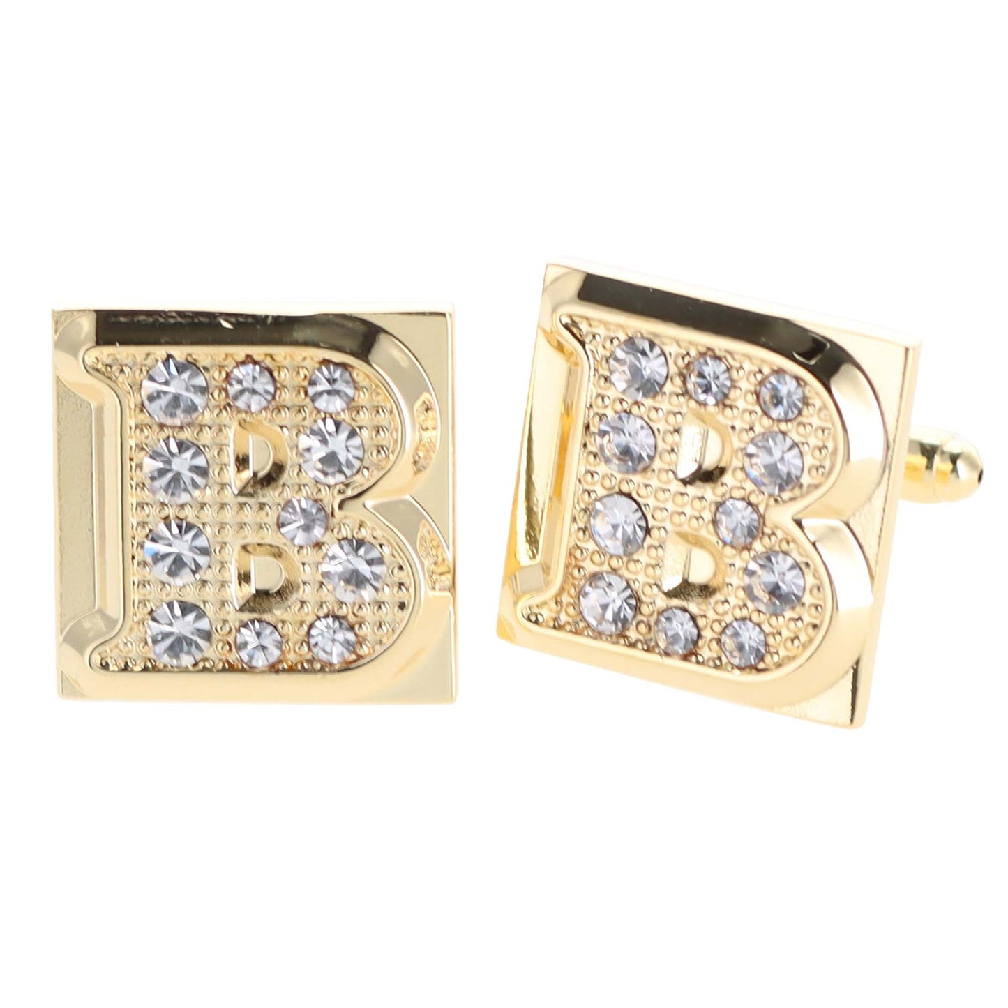 Vittorio Vico Rhinestone Initial Cufflinks in Gift Box