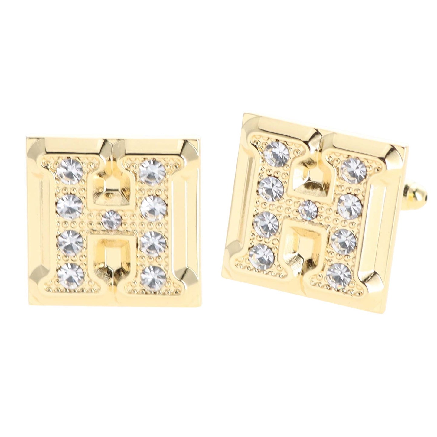 Vittorio Vico Rhinestone Initial Cufflinks in Gift Box