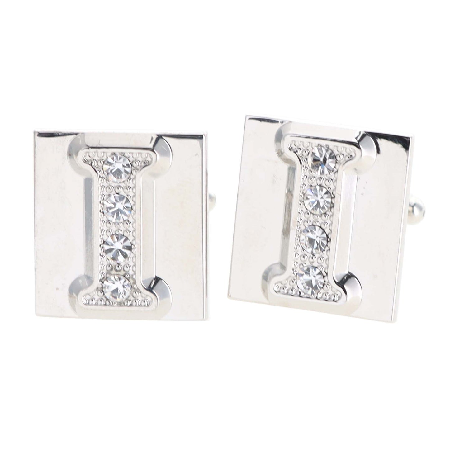 Vittorio Vico Rhinestone Initial Cufflinks in Gift Box