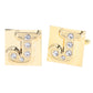 Vittorio Vico Rhinestone Initial Cufflinks in Gift Box