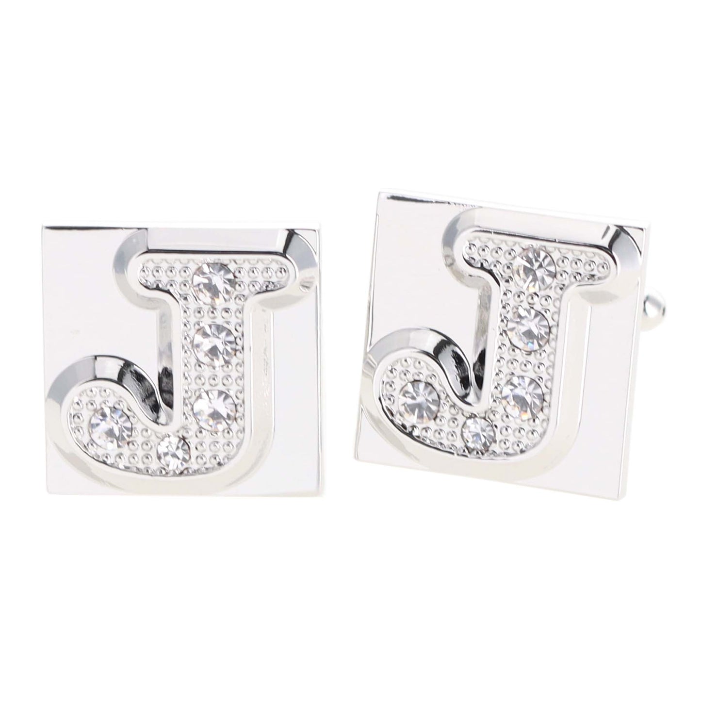 Vittorio Vico Rhinestone Initial Cufflinks in Gift Box