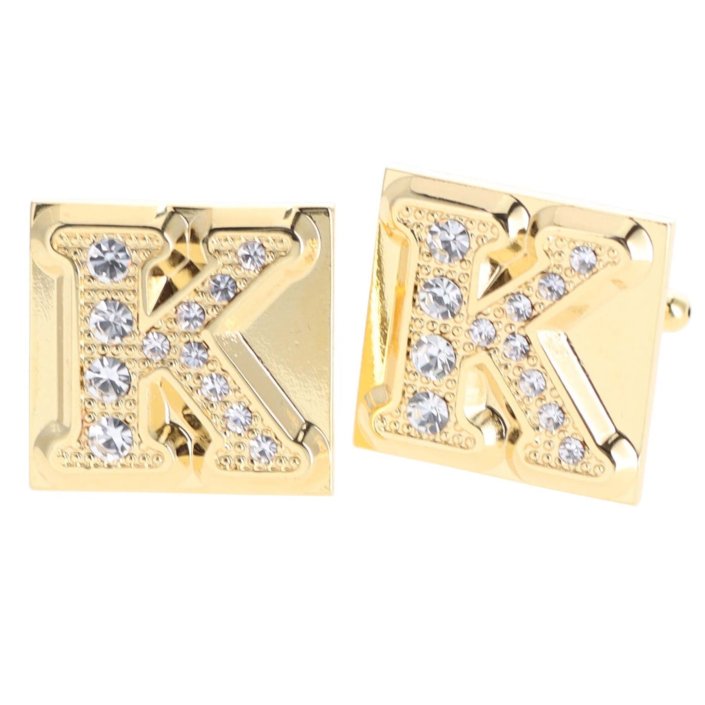 Vittorio Vico Rhinestone Initial Cufflinks in Gift Box