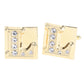 Vittorio Vico Rhinestone Initial Cufflinks in Gift Box