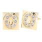 Vittorio Vico Rhinestone Initial Cufflinks in Gift Box