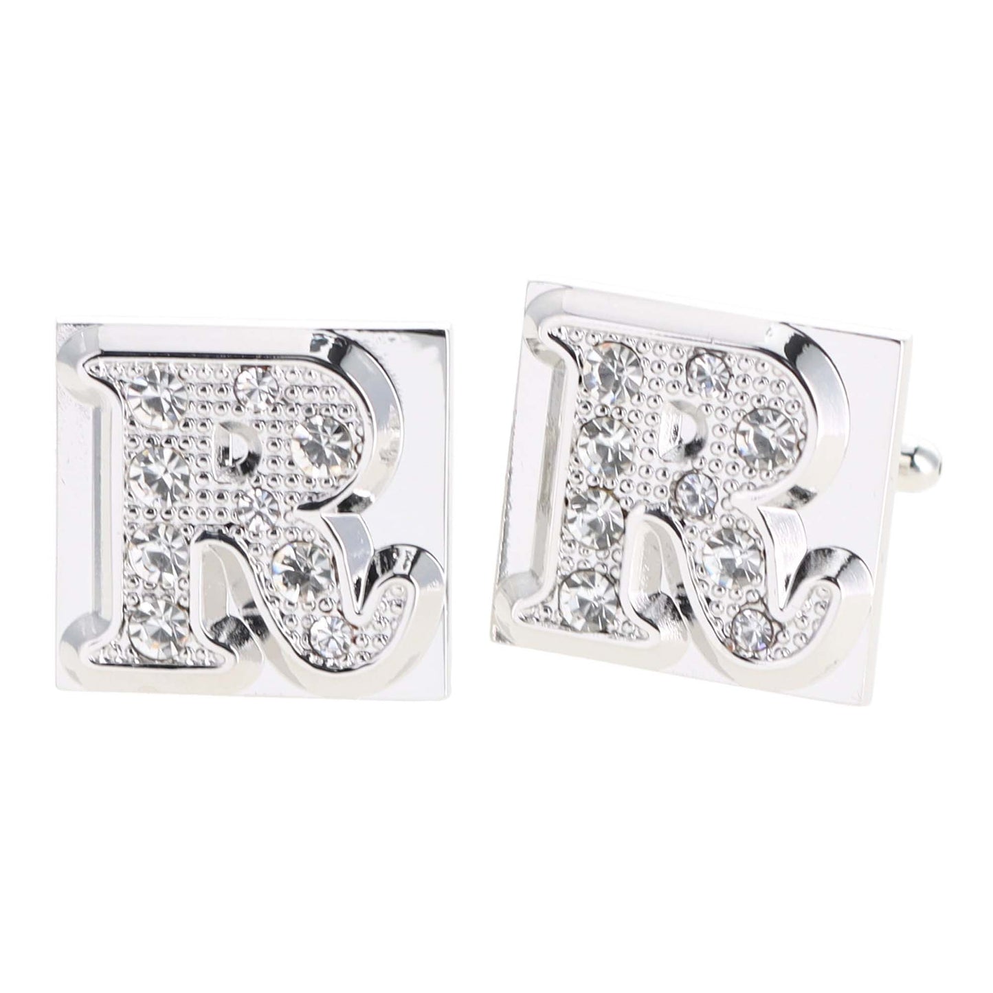 Vittorio Vico Rhinestone Initial Cufflinks in Gift Box