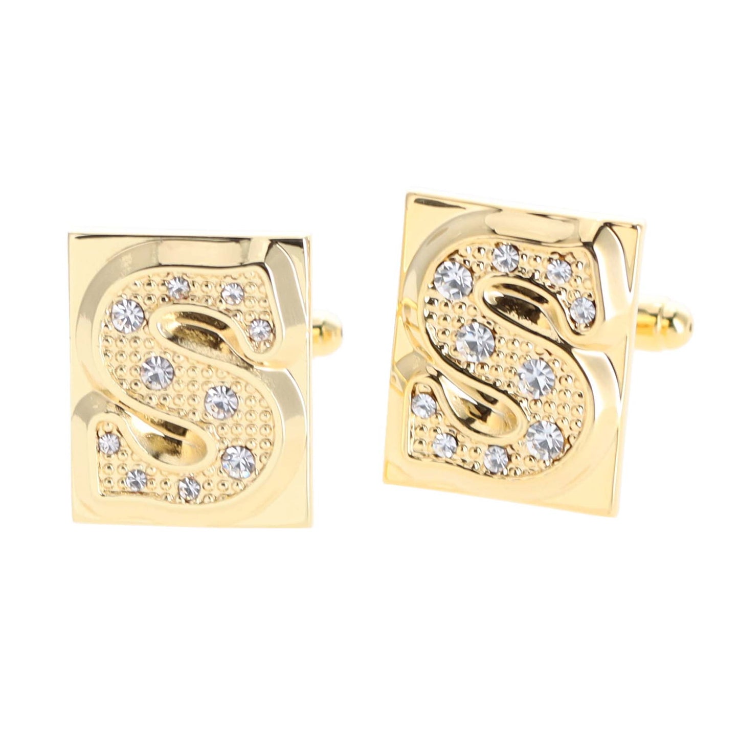 Vittorio Vico Rhinestone Initial Cufflinks in Gift Box