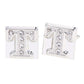 Vittorio Vico Rhinestone Initial Cufflinks in Gift Box