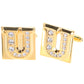 Vittorio Vico Rhinestone Initial Cufflinks: A to Z by Classy Cufflinks - ini2044-UG - Classy Cufflinks