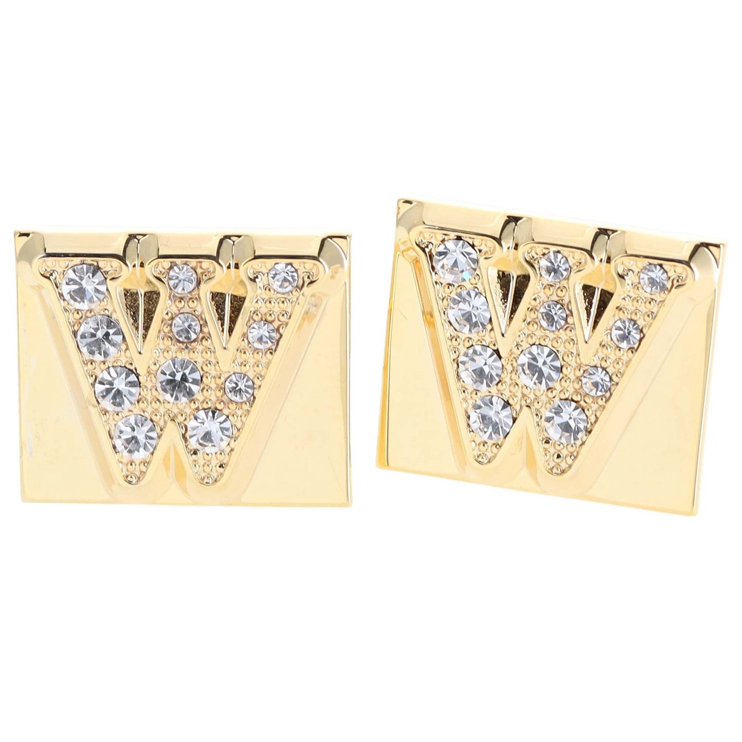 Vittorio Vico Rhinestone Initial Cufflinks in Gift Box