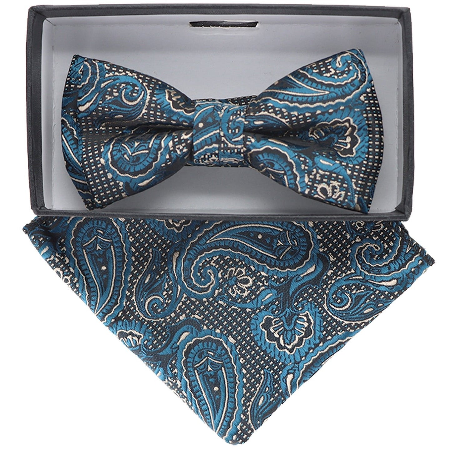 Vittorio Farina Boy's Designer Floral Print Print Bow Tie & Pocket Square by Classy Cufflinks - kbh-050 - Classy Cufflinks