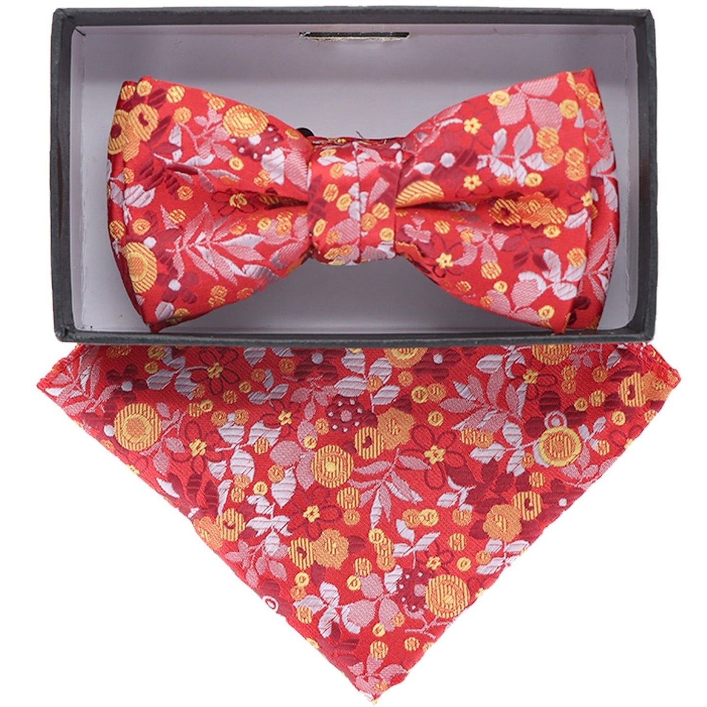 Vittorio Farina Boy's Designer Floral Print Print Bow Tie & Pocket Square by Classy Cufflinks - kbh-063c - Classy Cufflinks