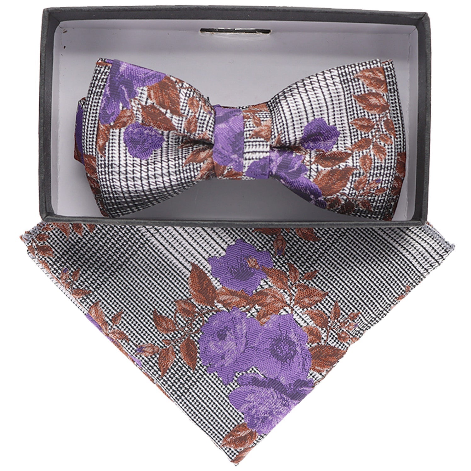 Vittorio Farina Boy's Designer Floral Print Print Bow Tie & Pocket Square by Classy Cufflinks - KBH-080 - Classy Cufflinks