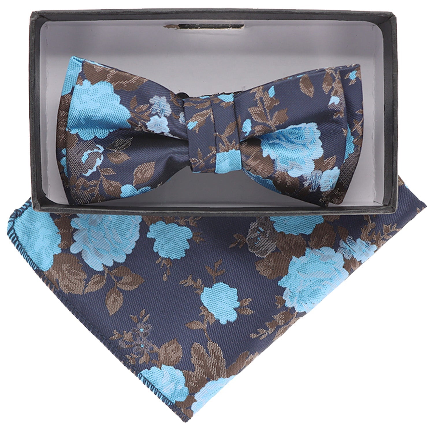 Vittorio Farina Boy's Designer Floral Print Print Bow Tie & Pocket Square by Classy Cufflinks - KBH-085 - Classy Cufflinks