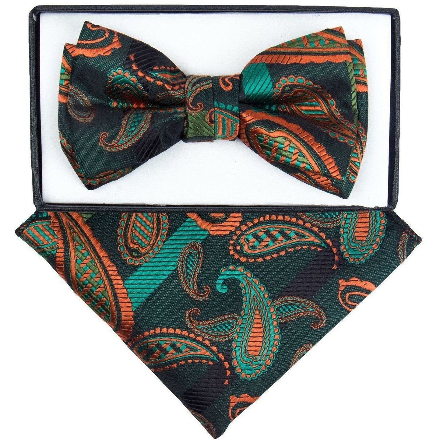 Vittorio Farina Boy's Floral Print Design Bow Tie & Pocket Square in Gift Box