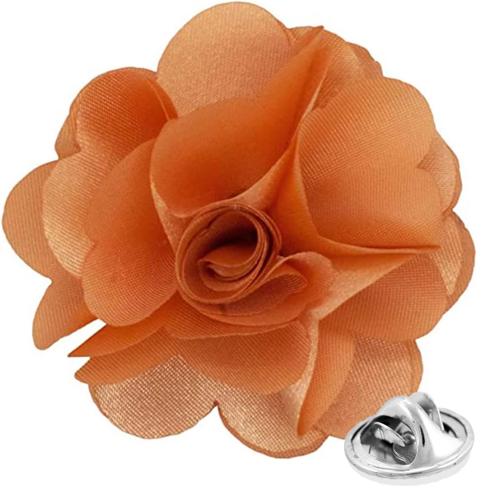 Vittorio Vico Men's Formal Solid Flower Lapel Pin: Flower Pin Suit Accessories Pins for Suit or Tuxedo - lapelsolid-01peach - Classy Cufflinks