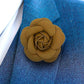 Vittorio Vico Men's Formal Leather Flower Lapel Pin - leather-lapel-brown - Classy Cufflinks