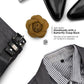 Vittorio Vico Men's Formal Leather Flower Lapel Pin - leather-lapel-brown - Classy Cufflinks