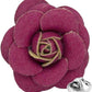 Vittorio Vico Men's Formal Leather Flower Lapel Pin - leather-lapel-burgundy - Classy Cufflinks